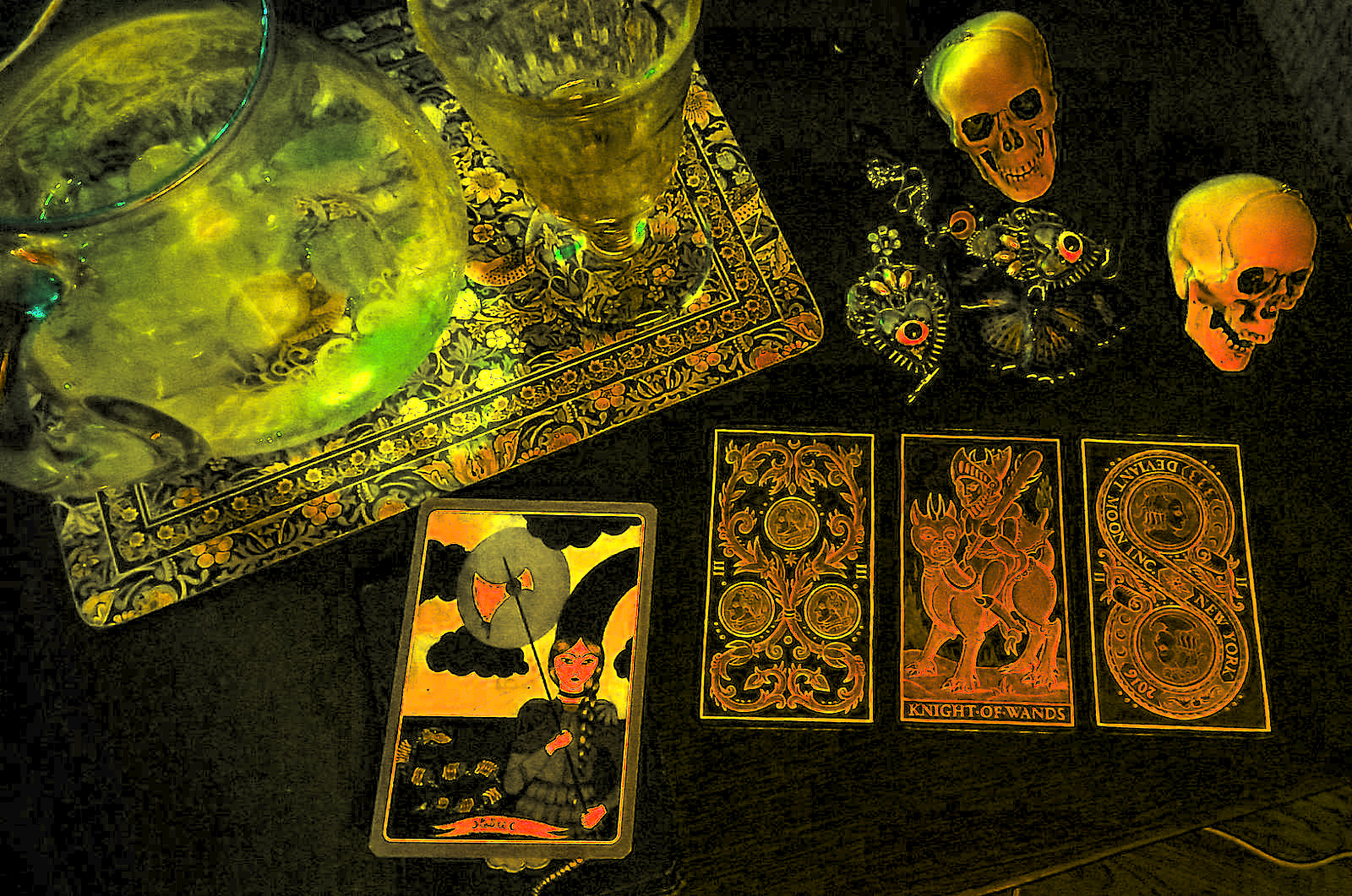 Moody witches mince magic words…